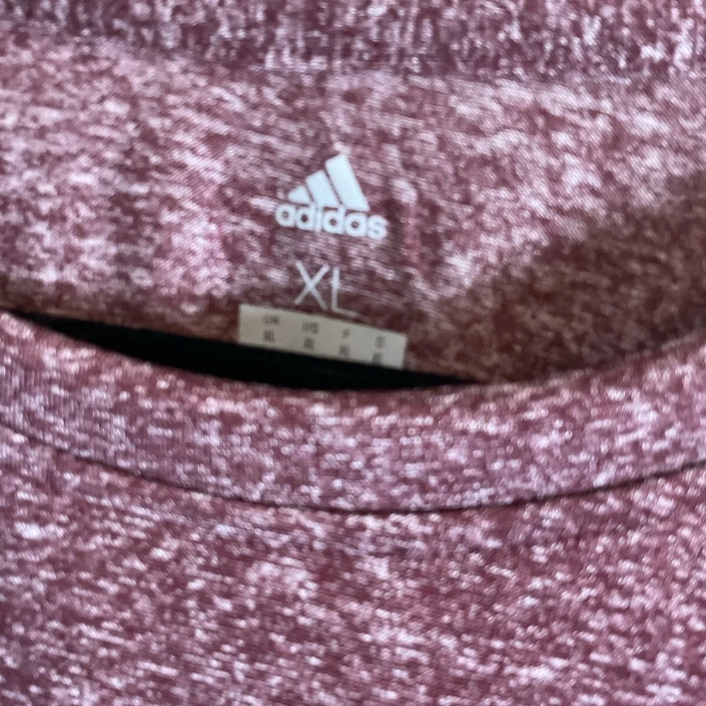 Adidas Heathered Burgundy Long Sleeve Shirt Size X-Large